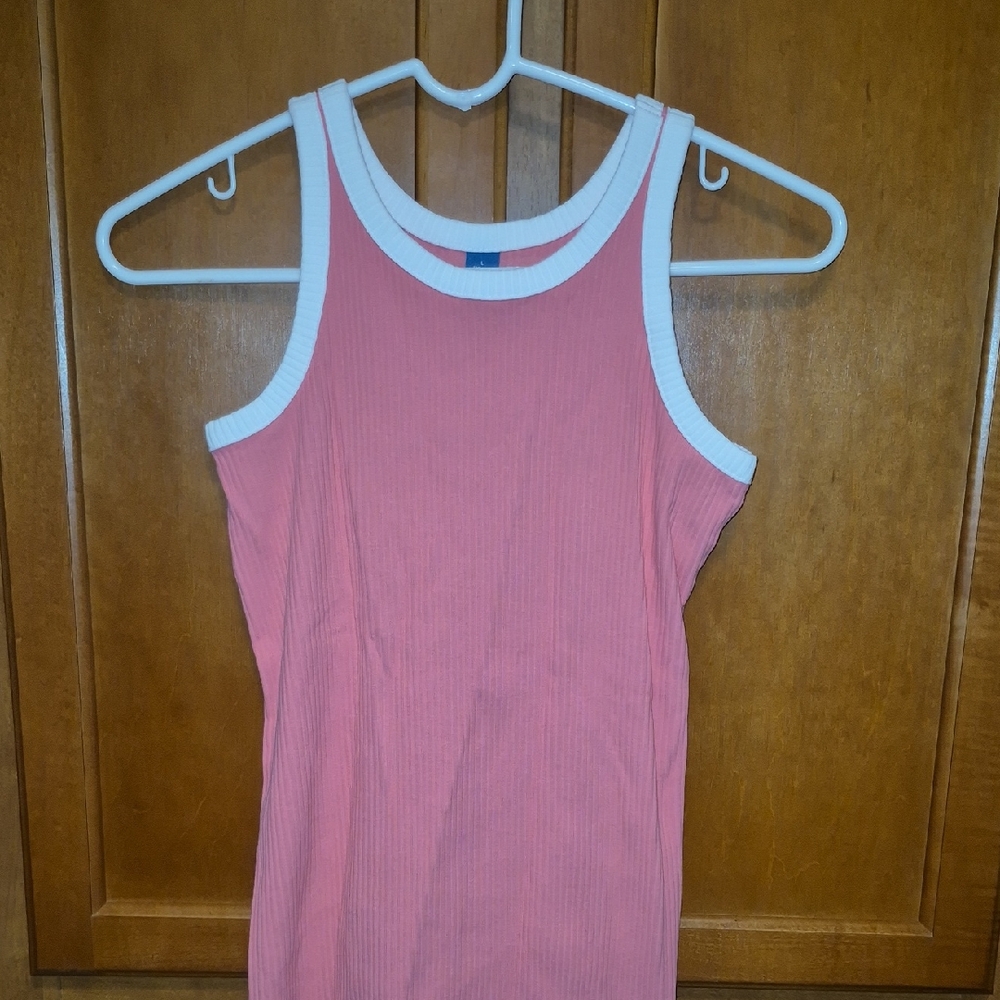 Old Navy Pink Tank Top with White Trim
